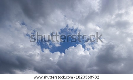 Panarama Blue sky and white clouds. Texture background for design