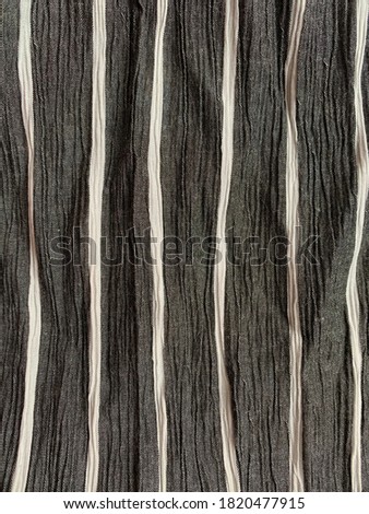 texture of black and white striped linen fabric