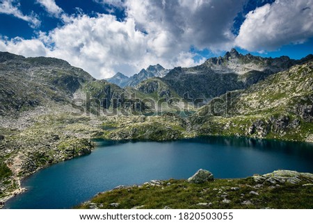 Beautiful lake in Adamello Brenta  Natural Park. Dolomites, Italy.  Royalty-Free Stock Photo #1820503055