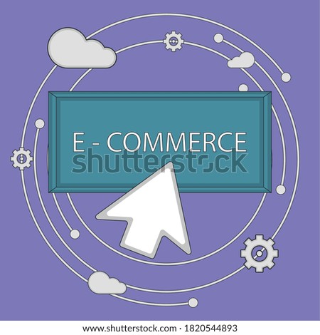 Online commerce illustration. Internet bussiness. E-commerce concept - Vector