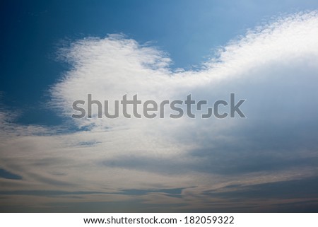 Beautiful, fluffy, white clouds and blue sky 