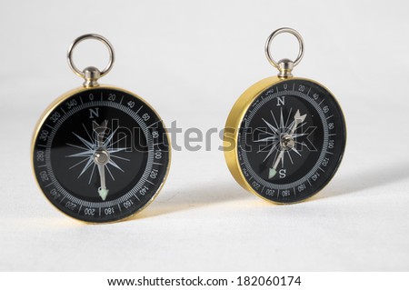 Orientation Concept - Analogic Compass on a White Background