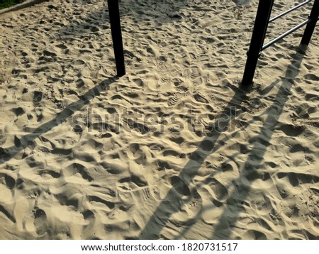 Beach play area in the sunset