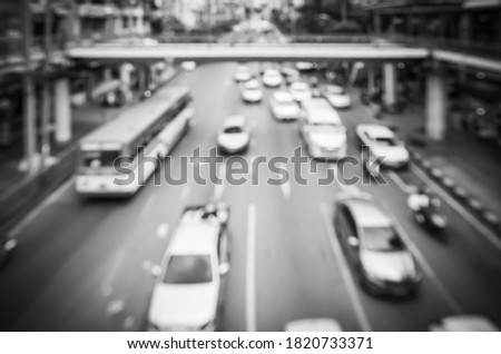 Blurred, Traffic on the road in Bangkok, Cityscape background