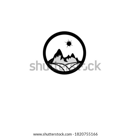 Simple mountains nature logo design template