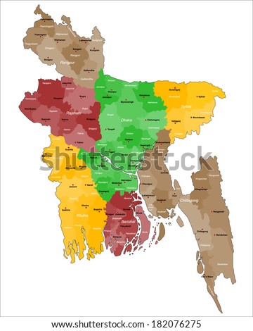 Map of Bangladesh Royalty-Free Stock Photo #182076275