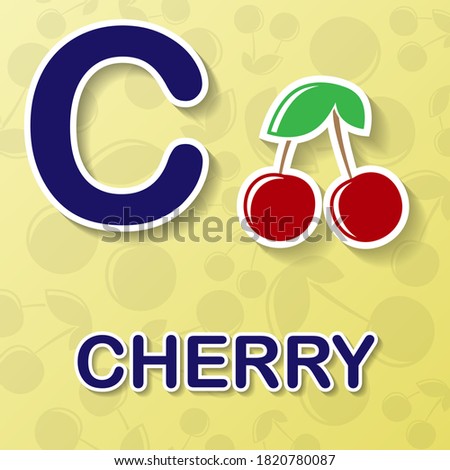 Cherry symbol with letter C and word