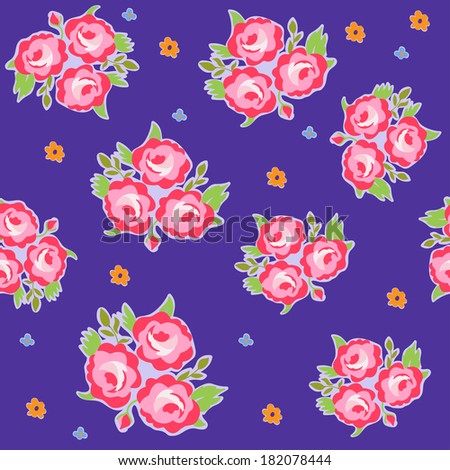 vintage floral bouquet seamless pattern