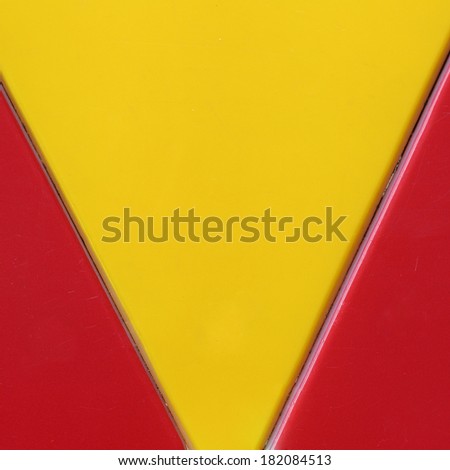 Colorful of yellow and red wall in the business town