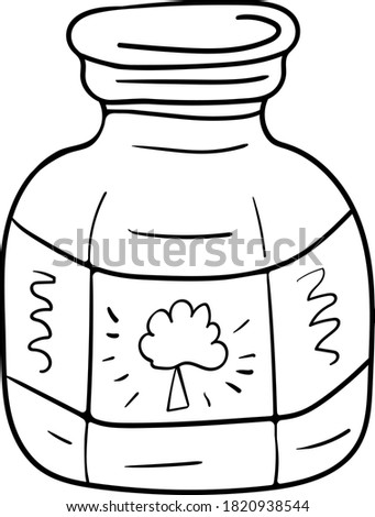 Coloring Jam Dessert, Vector clip art illustration. Coloring Page or Book for Children and Adults