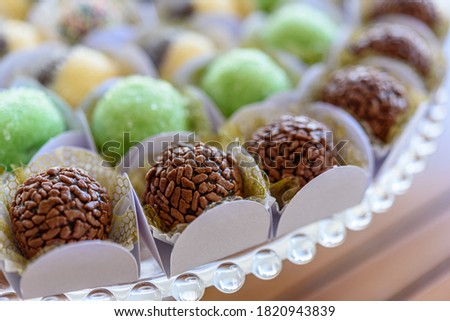 Brigadeiro. Traditional birthday party sweets in Brazil.