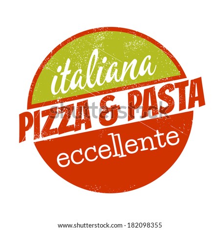 italian food sign in vintage look