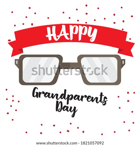 Happy gandparents day card with glasses - Vector