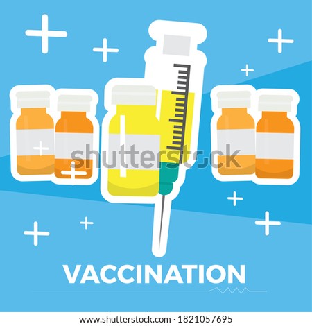 Vaccination medical poster. Immunization injection - Vector illustration