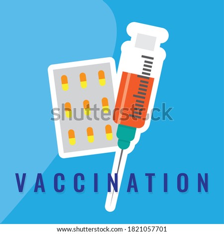 Vaccination medical poster. Immunization injection - Vector illustration