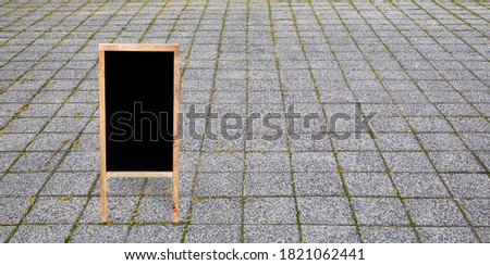 top view chalkboard standing on floor