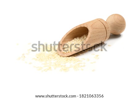 Sesame seeds isolated on white background. High resolution photo. Full depth of field.