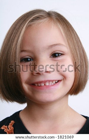 five year old girl smiling