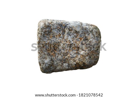 sample of granite rock (plutonic rock) isolated on a white background.