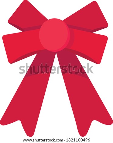 vector new year's bow. decor for Christmas tree decoration. neat red bow