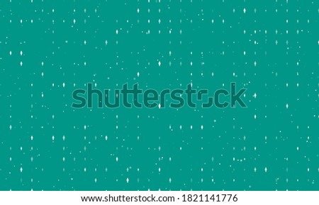 Seamless background pattern of evenly spaced white woman symbols of different sizes and opacity. Vector illustration on teal background with stars