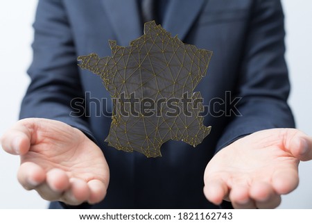 modern france map of the country 3d