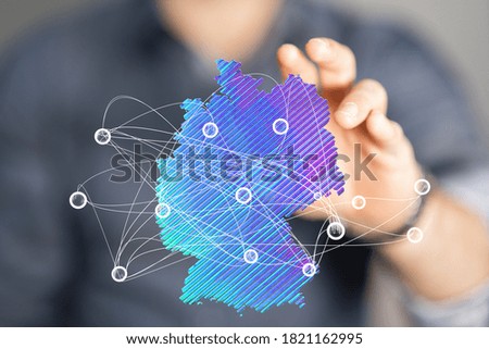 country germany map digital outline silhouette