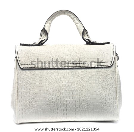 elegant leather ladies handbag isolated on white background