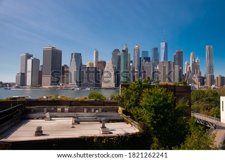 New York City, United States - Manhattan skyline from Brooklyn.
