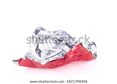 candy red wrapper empty and open isolated on white background with copy space for your text Royalty-Free Stock Photo #1821398468