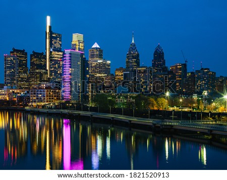 Philly at night over the Schuylkill River 