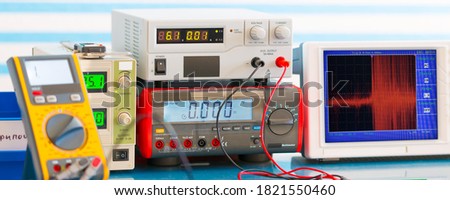 electronic measuring instruments in lab Royalty-Free Stock Photo #1821550460