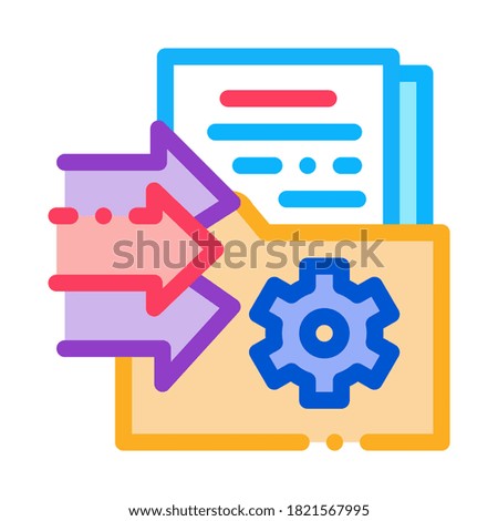 document adding in folder icon vector. document adding in folder sign. color symbol illustration