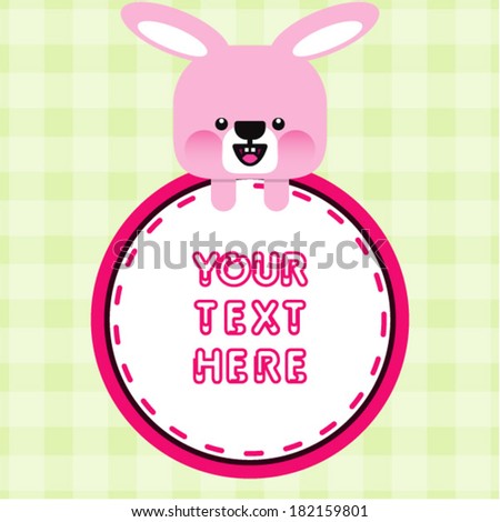 Cartoon bunny with frame. Vector illustration