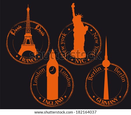 Background orange France, Germany, England, NYC