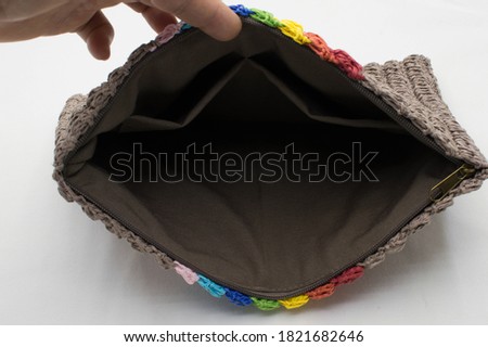 makeup bag made with paper rope
