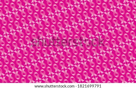 PINK RIBBON PATTERN BACKGROUND VECTOR ILLUSTRATION , Breast Cancer Awareness Textures / Background