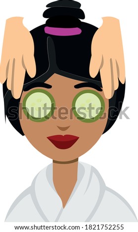 Vector illustration of emoticon concept spa, massage and beauty
