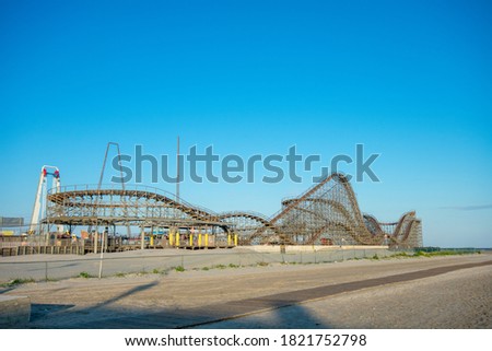 A Large Wooden Roller Coaster on a Pier at the Boardwalk in Wildwood New Jersey
