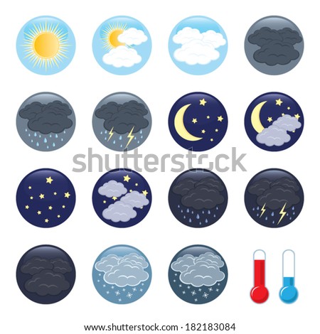 Weather round icon. Vector illustration