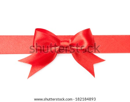 Beautiful red bow isolated on white background