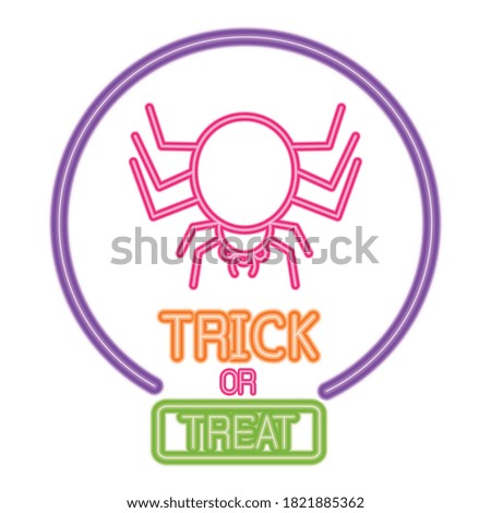 trick or treat halloween spider cartoon design, happy holiday and scary theme Vector illustration