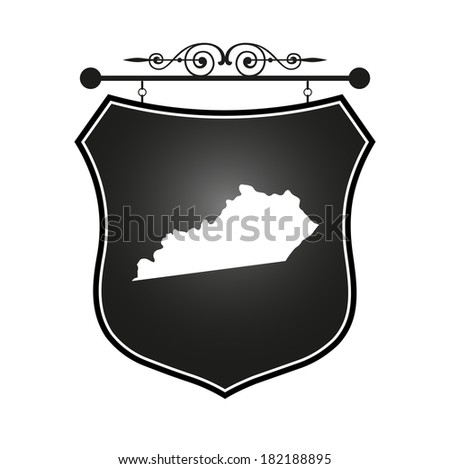 Kentucky map on heraldic sign