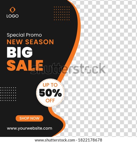 Modern editable social media post template for fashion big sale, Ads and website banner