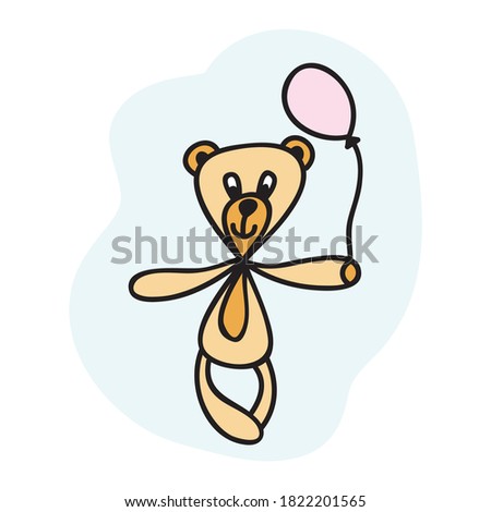 Cute cartoon bear. Vector illustration
