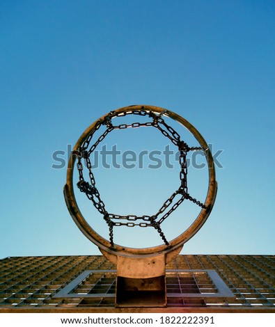 Detail of a beach basketball hoop
