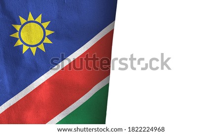Namibia flag isolated on white with copyspace 3D rendering