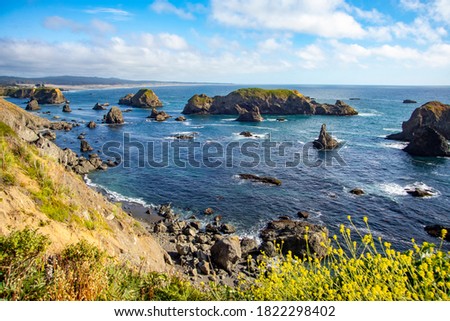 Picturesque view of the Northern California coastline. Royalty-Free Stock Photo #1822298402