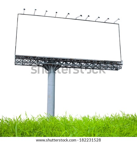 Blank billboard on isolate. Useful for your advertisement Royalty-Free Stock Photo #182231528