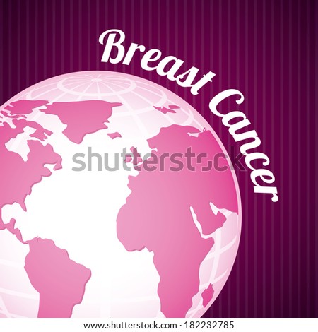 Breast cancer design over purple background, vector illustration